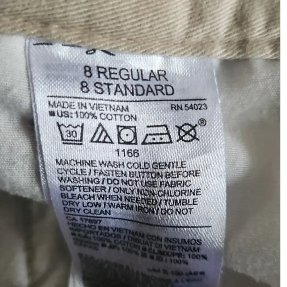 Old Navy Boys Uniform Khaki Chino Shorts Size 8 Beige Flat Front School Casual